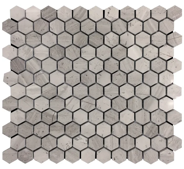 Apollo Tile (Sample) Floor and Wall Tile Wooden Gray 4-in x 4-in Polished Marble Honeycomb Patterned Floor and Wall Tile