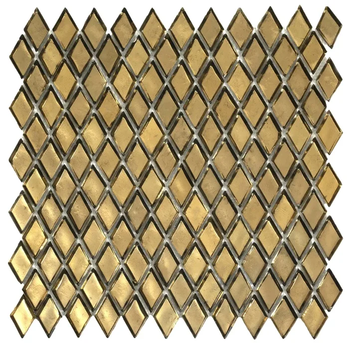Apollo Tile (Sample) Majeste Gold 4-in x 4-in Honed Glass Diamond Mosaic Floor and Wall Tile