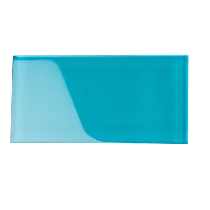 Apollo Tile (Sample) Wall Tile Cerulean Blue 3-in x 6-in Glossy Glass Brick Subway Wall Tile