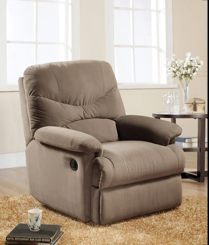 Arcadia Light Brown Microfiber Motion Recliner Light Brown Microfiber