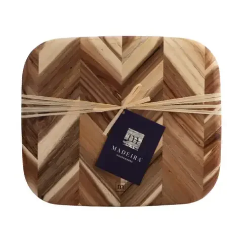 Architec Madeira 14.5 in. L X 12.5 in. W X 0.75 in. Acacia Wood Herringbone Utility Cutting Board