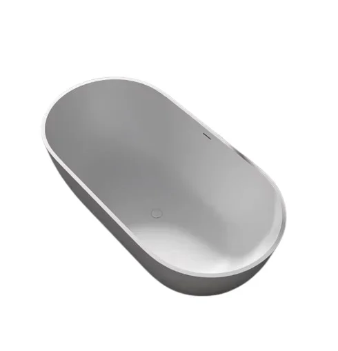 Ariana 69 in. x 30 in. Stone Resin Solid Surface Flatbottom Freestanding Soaking Bathtub in White