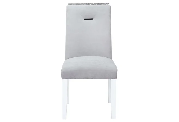 Ariya Grey White Dining Chair Kit Of 2 Gray Rubber Wood