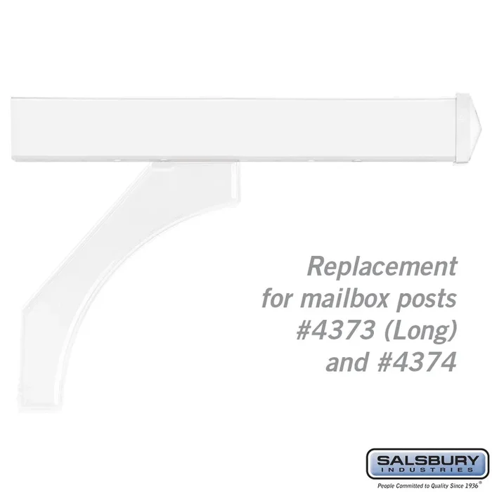 Arm Kit Replacement for Deluxe Post for Two Roadside Mailboxes – White