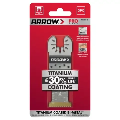 Arrow Pro 1-1/4 in. X Bi-Metal in. L Titanium-Coated Bi-Metal Semi-Circle Oscillating Blade Multi-Ma