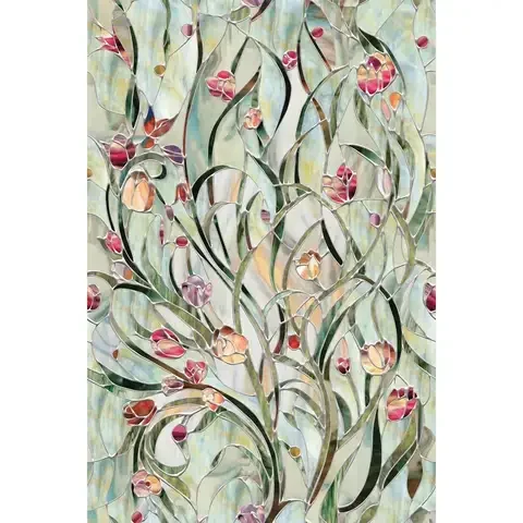 Artscape Multicolored Spanish Garden Indoor Window Film 24 in. W X 36 in. L