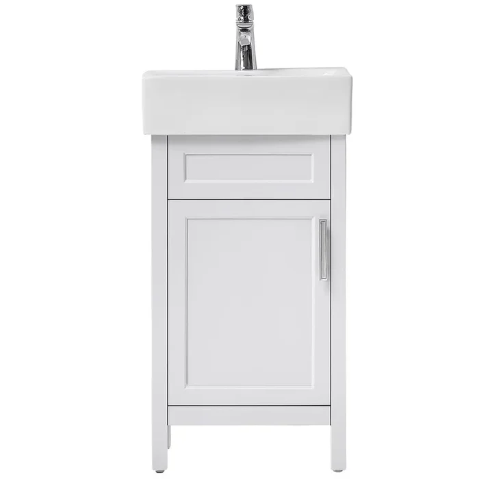 Arvesen 18 in. W x 12 in. D Vanity in White with Ceramic Vanity Top in White with White Sink