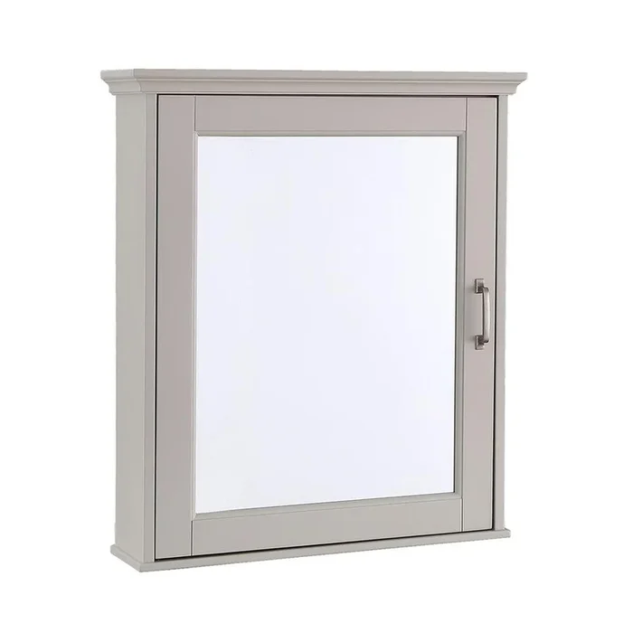 Ashburn 23 in. W x 28 in. H x 8 in. D Framed Wood Surface-Mount Bathroom Medicine Cabinet in Grey