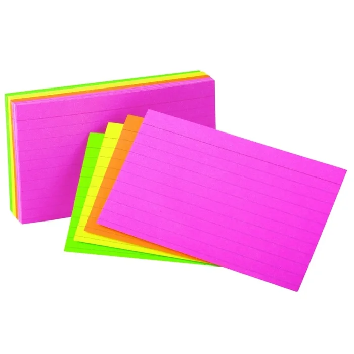 Assorted Neon 4″ X 6″ Ruled Index Cards Pack Of 100