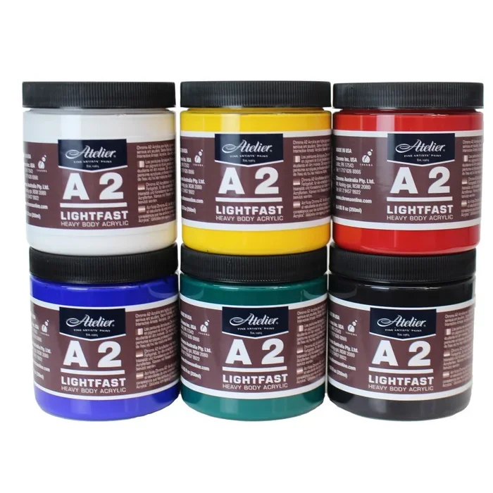 Atelier 6 Color Jar Set Acrylic A2 Heavybody Lightfast
