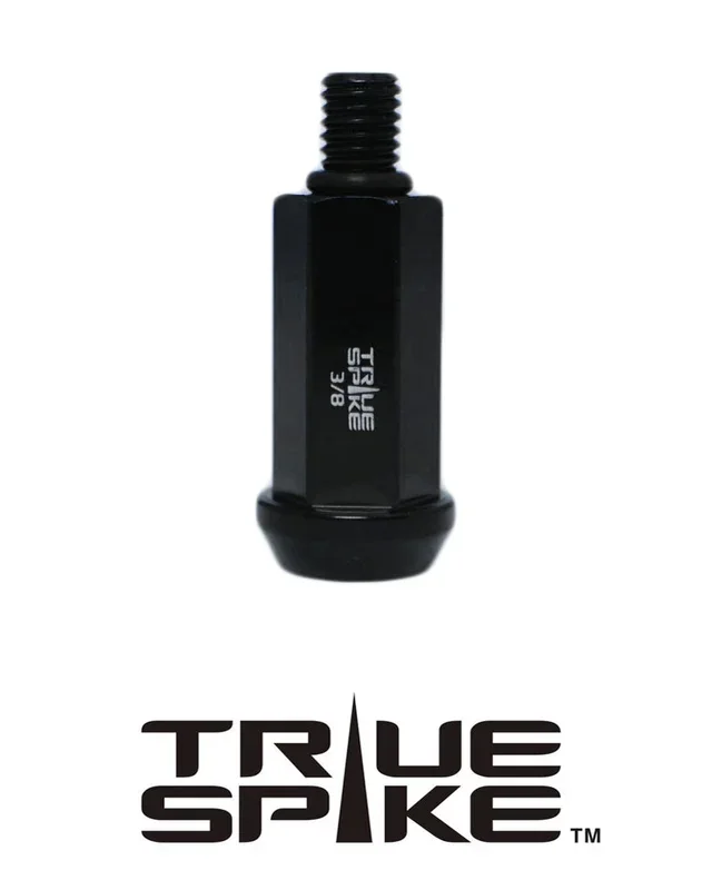 ATV/UTV 3/8-24 TRUE SPIKE ACORN LUG NUTS CNC MACHINED FORGED STEEL / PART # LG0949BK