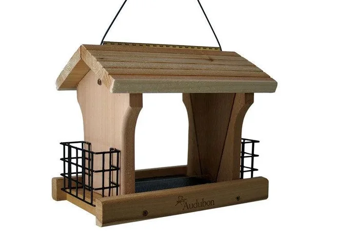 Audubon Large Ranch Wild Bird 5 lb. Cedar Combo Seed & Suet Bird Feeder 4 ports