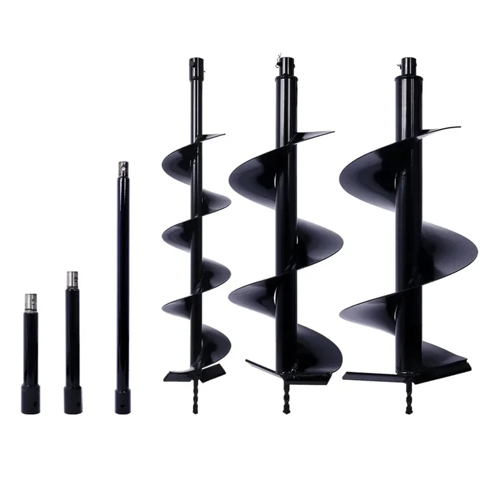 Auger Drill Bit For Planting Hole, Bulb Bedding Digging Post Hole Planting Tool For 3 4″ Shaft Auger,Hole Digger Replacement Auger Bits Earth Auger Digging Bit 6In 10In 12In Extension Rods Black Steel