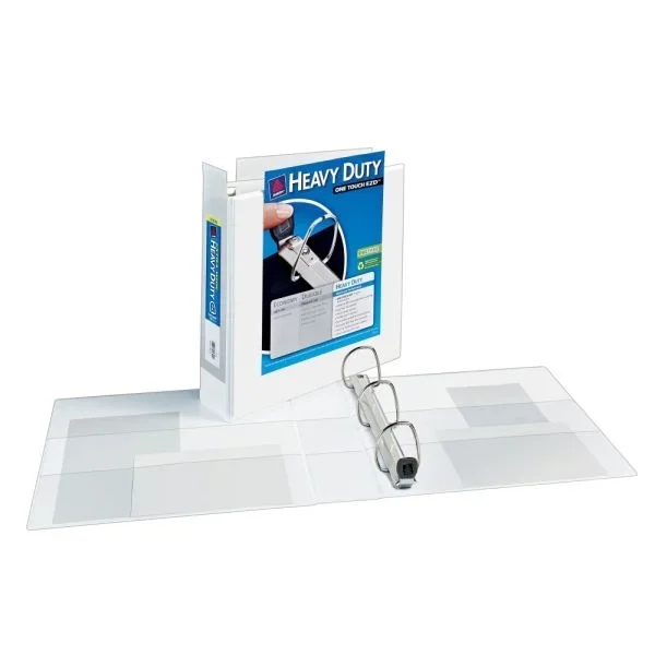 Avery Extra-Wide Heavy-Duty View 3-Ring Binder With Locking One-Touch Ezd Rings, 2″ D-Rings, 40% Recycled, White