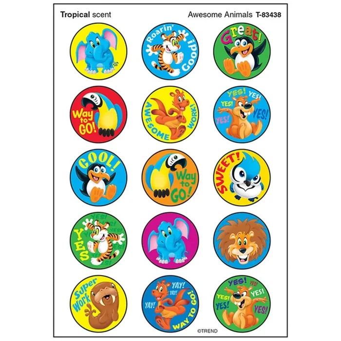Awesome Animal Stinky Sticker Large Round