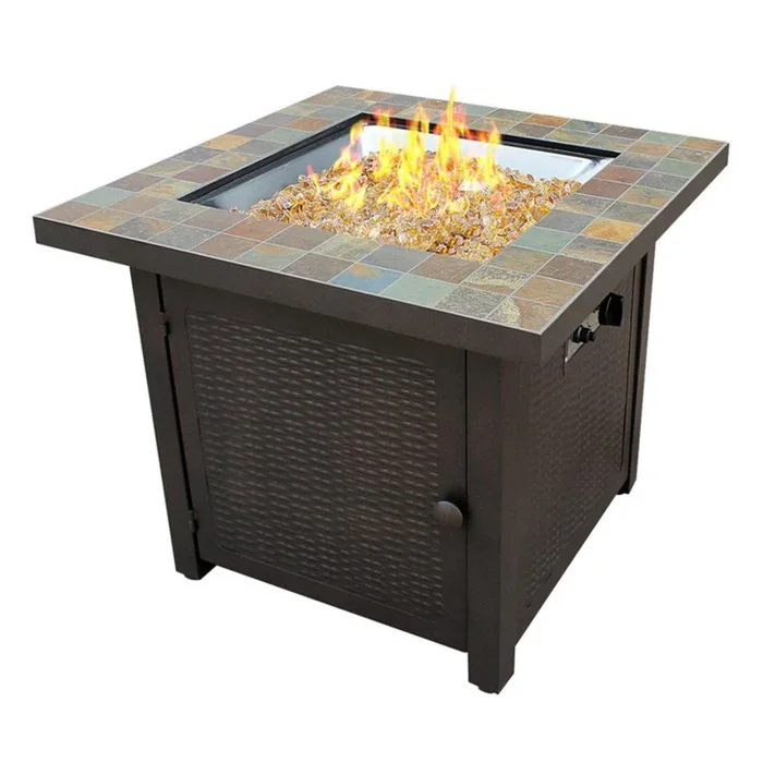 AZ Patio Heaters Square Slate Fire Pit