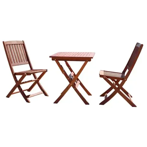 Azen Lucius 3 pc Brown Wood Traditional Bistro Set
