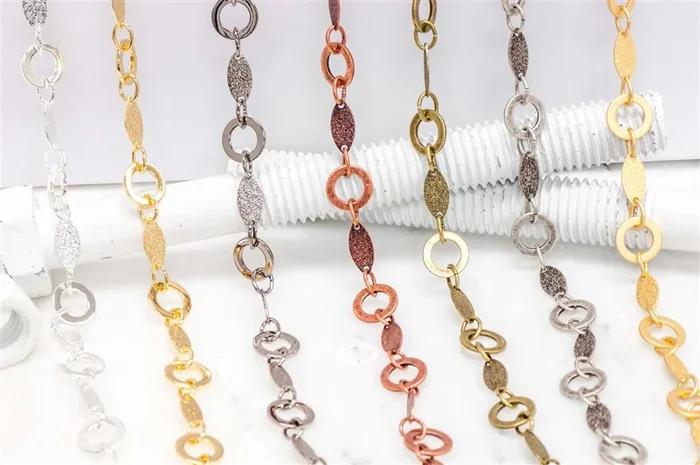 B28 – Textured Solid Oval and Open Disc Chain