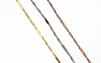 B76 – 2.3mm Squashed Curb Chain with alternating 2.3mm Curb Chain