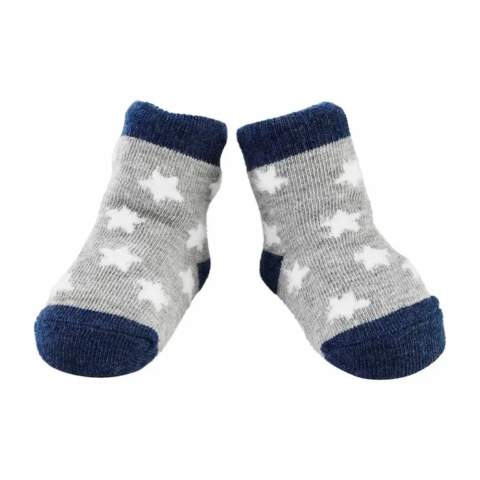 Baby Socks – White Chenille Star Print