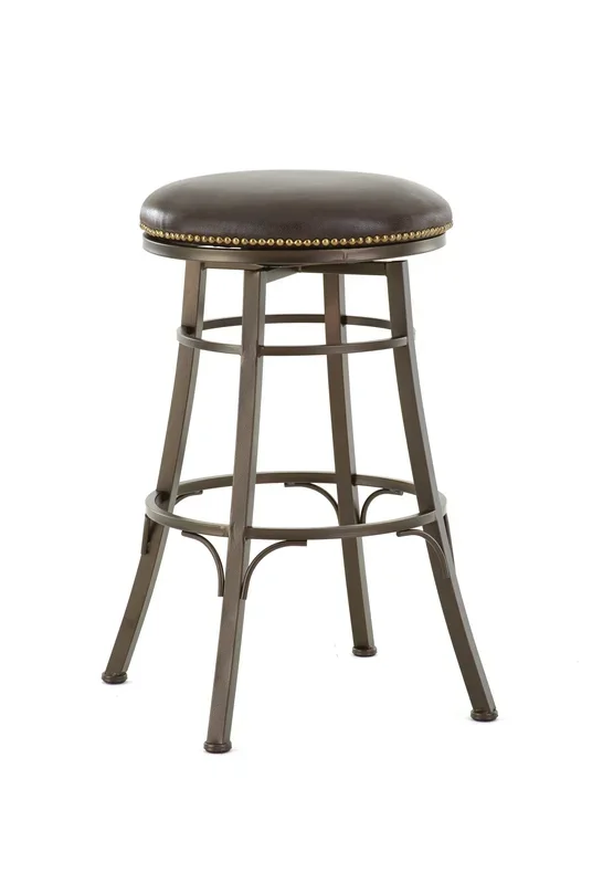 Bali Backless Swivel Bar Chair Dark Brown Dark Brown Wood