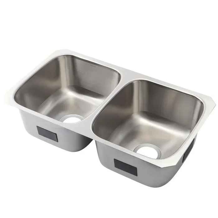 Ballad Undermount Stainless Steel 32 in. Double Bowl Kitchen Sink