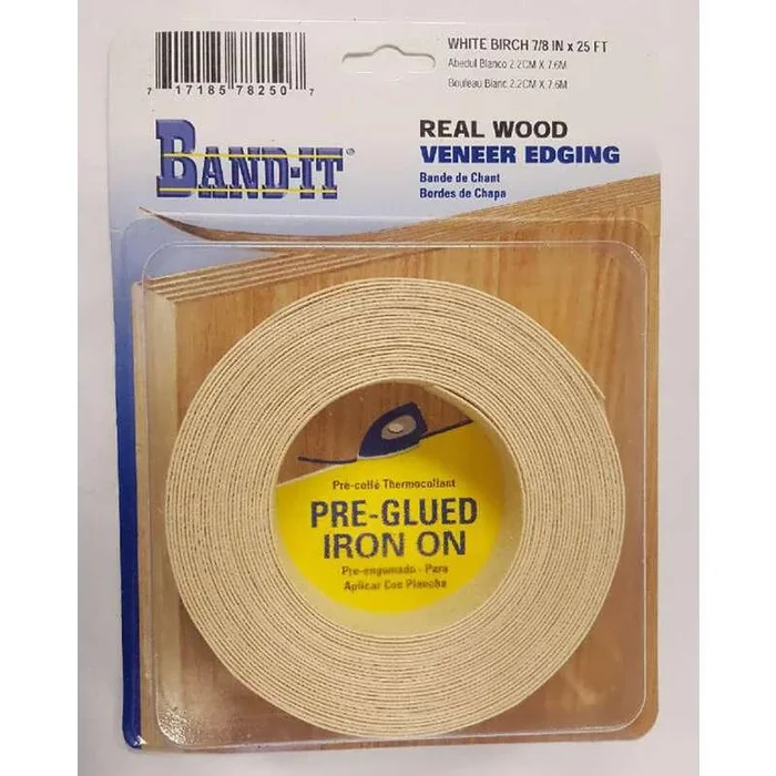 Band-It .030 in. T X 7/8 in. W X 25 ft. L White Birch Real Wood Veneer Edging