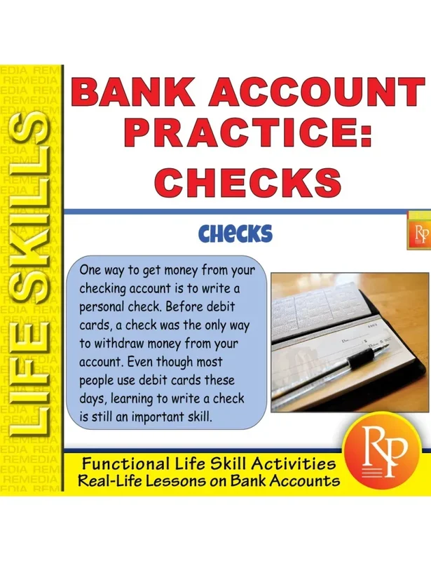 Bank Account Practice – Checks – Task Cards