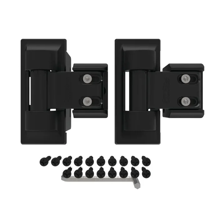 Barrette Outdoor Living 3.875 in. x 4.812 in. Steel Black Standard Wrap Hinge (2-Pack)