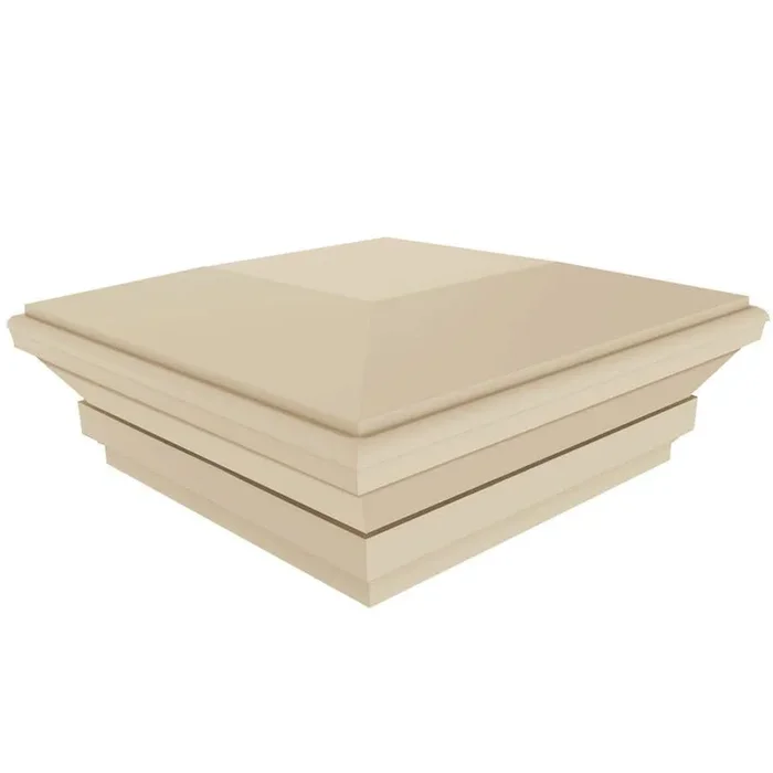 Barrette Outdoor Living 5 in. x 5 in. Sand Vinyl Contemporary Fence Post Cap