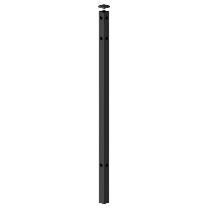 Barrette Outdoor Living Cascade 2.5 in. x 2.5 in. x 106 in. Black Aluminum Corner Fence Post