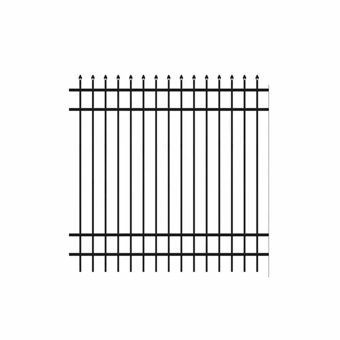 Barrette Outdoor Living Cascade Standard-Duty 6 ft. H x 6 ft. W Black Aluminum Pre-Assembled Fence Panel