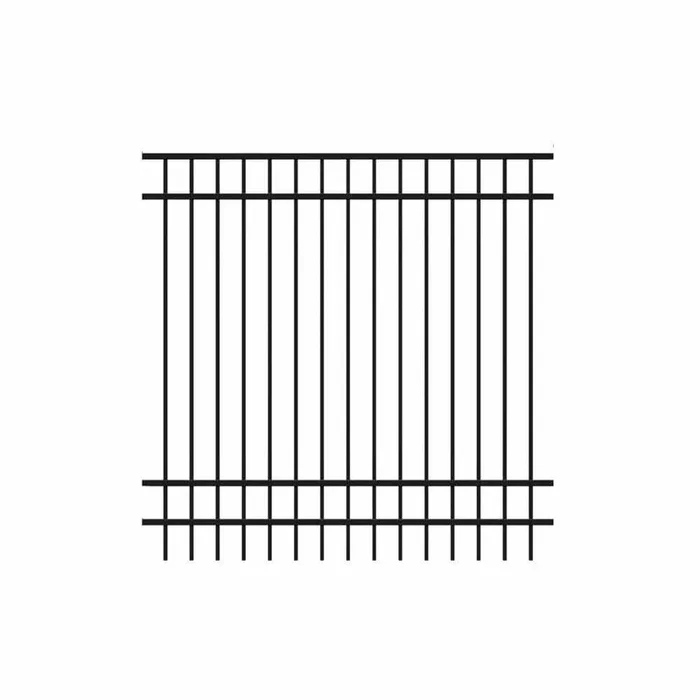 Barrette Outdoor Living Natural Reflections Standard-Duty 6 ft. H x 6 ft. W Black Aluminum Pre-Assembled Fence Panel