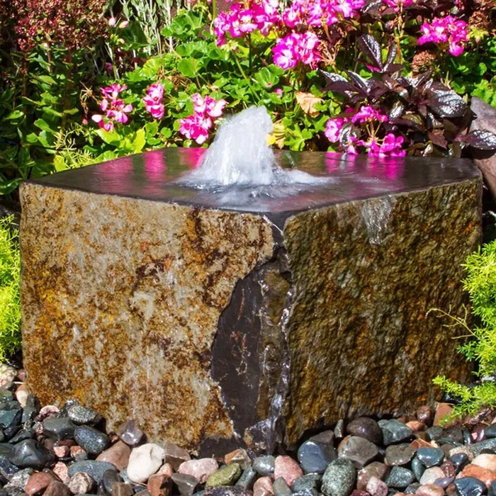Basalt Block “Tamaishi” Fountain – Complete Kit – Blue Thumb
