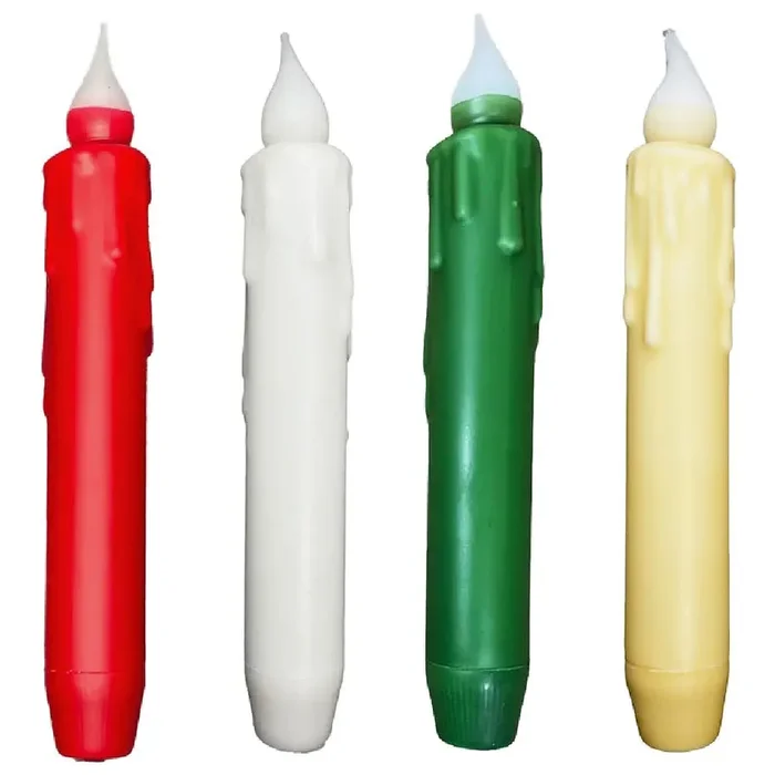 Battery Operated Taper Candle CHOICE of Four Colors