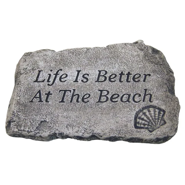 Beach Life Concrete Garden Greeting Stone – Massarellis #1806