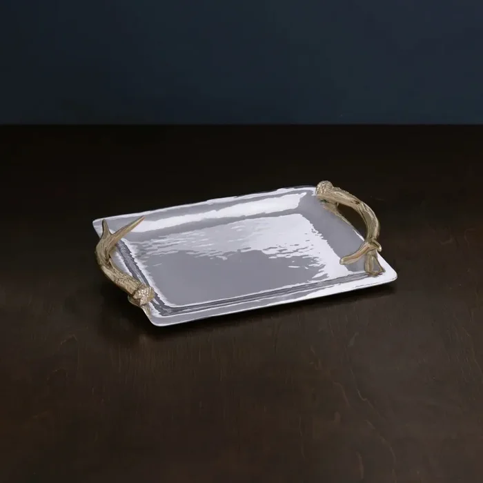 Beatriz Ball – Western Antler Emerson Tray with Gold Handles