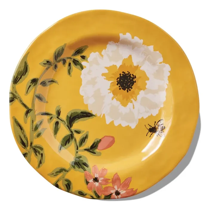 Bee Floral Melamine Salad Plate