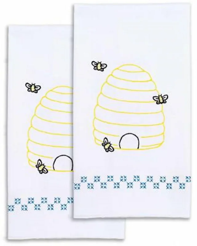 Bee Hive Hand Towels – 17in x 28in – 320-799 – Jack Dempsey, Inc.