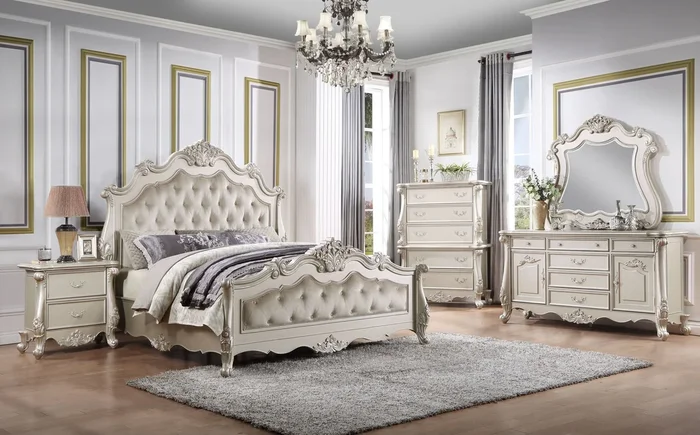 Bently Queen Bedchampagne Finsih Bd02289Q Queen Champagne Fabric
