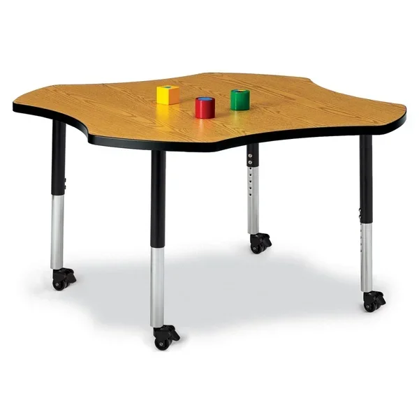 Berries® Four Leaf Activity Table, Mobile – Oak/Black/Black
