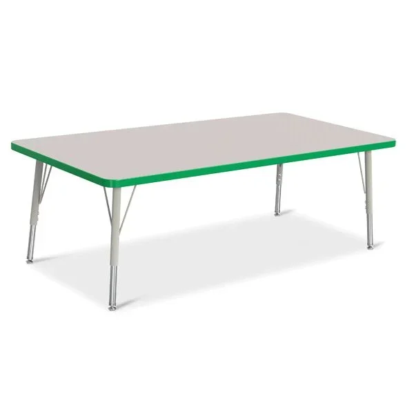 Berries® Rectangle Activity Table – 30″ X 60″, E-height – Freckled Gray/Green/Gray