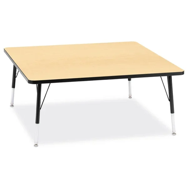 Berries® Square Activity Table – 48″ X 48″, E-height – Maple/Black/Black