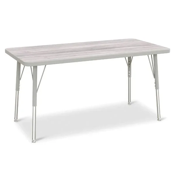 Berries Rectangle Activity Table – 24″ X 48″ – A-Height – Driftwood Gray/Gray/Gray