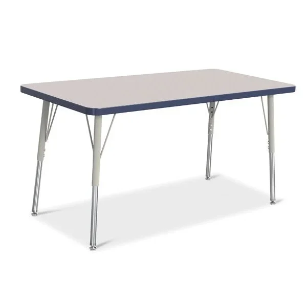 Berries Rectangle Activity Table – Gray/Navy/Gray – 24″ x 48″ A-Height
