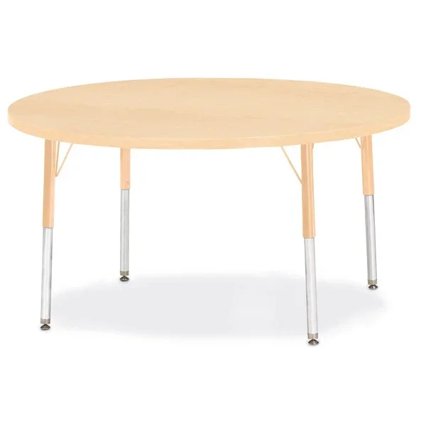 Berries Round Activity Table – 48″ Diameter, A-Height – Maple/Maple/Camel