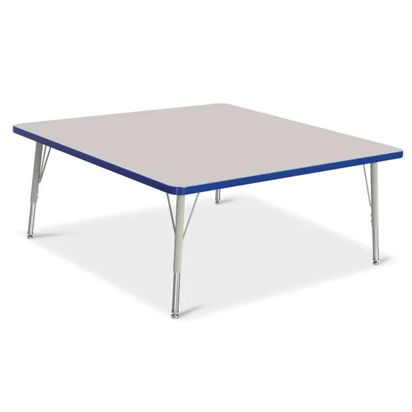 Berries Square Activity Table – 48″ X 48″, E-Height – Gray/Blue/Gray