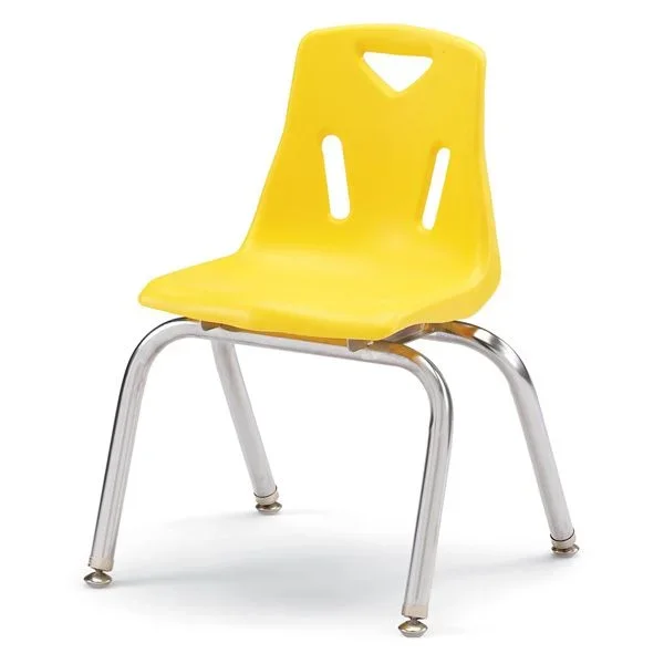Berries Stacking Chair with Chrome-Plated Legs – 14″ Ht – Yellow