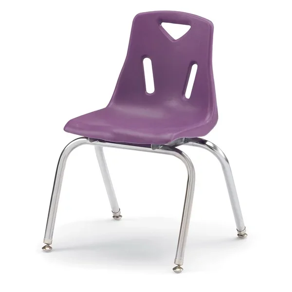 Berries Stacking Chair with Chrome-Plated Legs – 16″ Ht – Purple