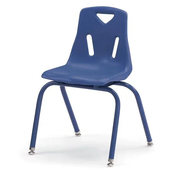 Berries Stacking Chair with Powder-Coated Legs – 16″ Ht – Blue